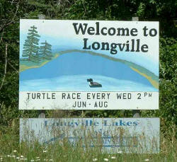Longville Minnesota Welcone sign