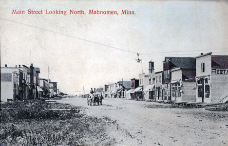 Main Street looking north, Mahnomen Minnesota, 1912