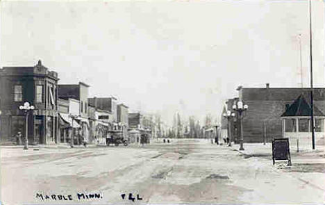 View of Downtown Marble Minnesota, 1910's