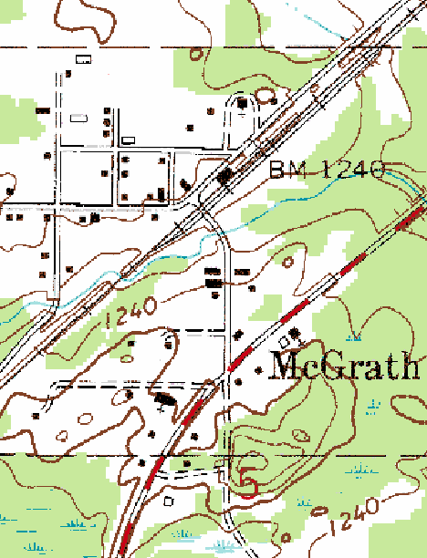 Topographic Map of McGrath Minnesota