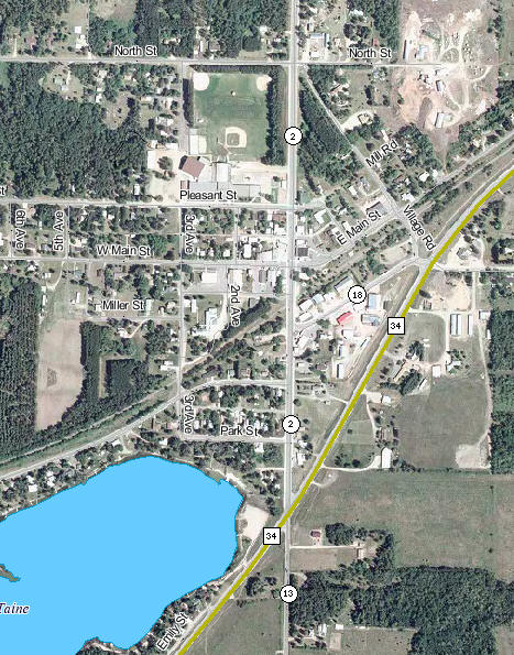 Aerial Photo of Nevis Minnesota