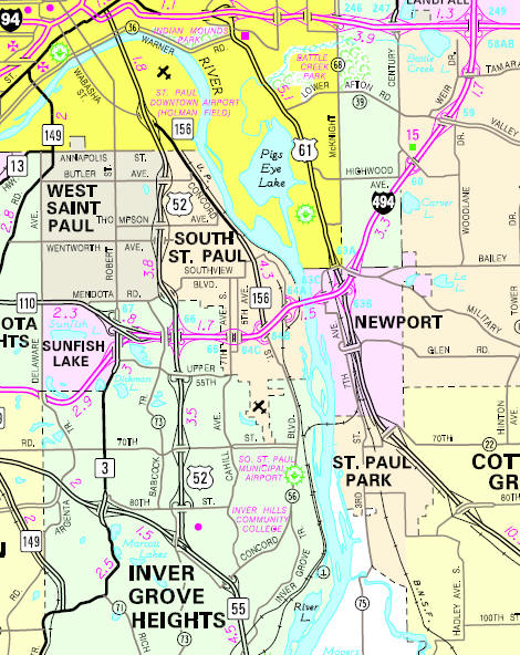 Minnesota State Highway Map of the Newport Minnesota area