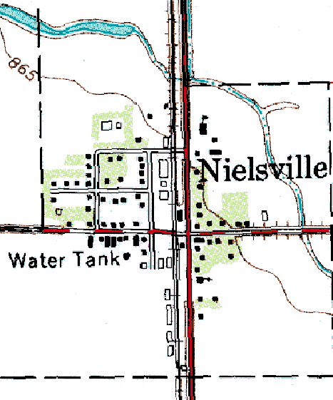Topographic Map of the Nielsville Minnesota area
