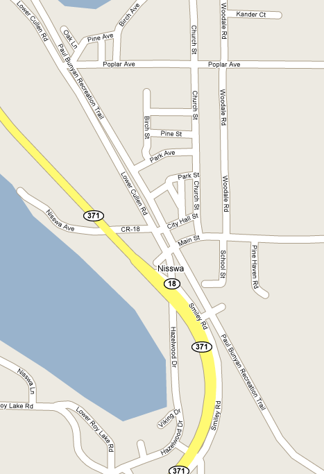 Street Map of Nisswa Minnesota
