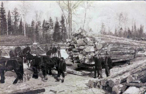 Logging scene, near Northome Minnesota, 1907