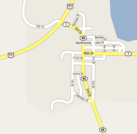 Street Map of Northome Minnesota