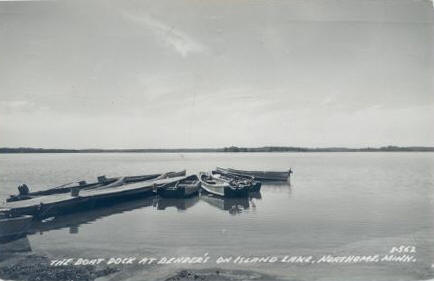 The Boat Dock at Bender's on Island Lake, Northome Minnesota, 1955