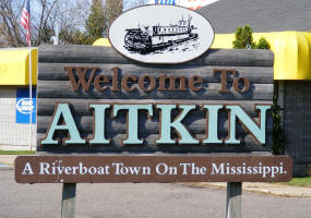 Aitkin Minnesota Welcome Sign