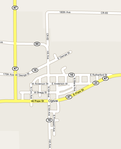Map of Ogilvie Minnesota