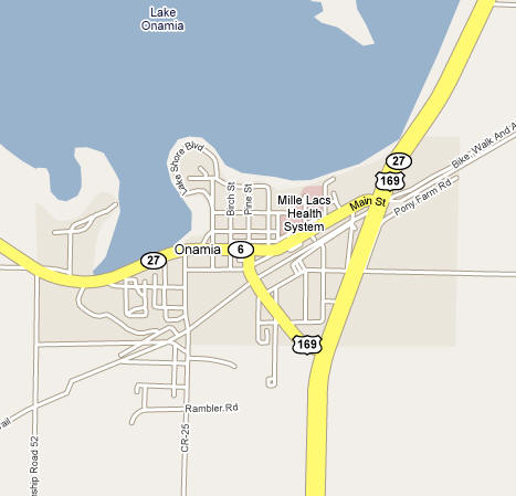 Street Map of Onamia Minnesota
