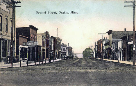 Second Street, Osakis Minnesota, 1908