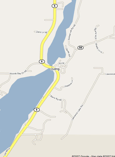 Map of Outing Minnesota