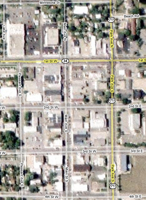 Aerial Photo of Downtown Park Rapids Minnesota