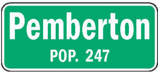 Pemberton Minnesota population sign