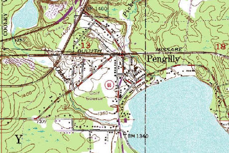 Topographic Map of Pengilly Minnesota