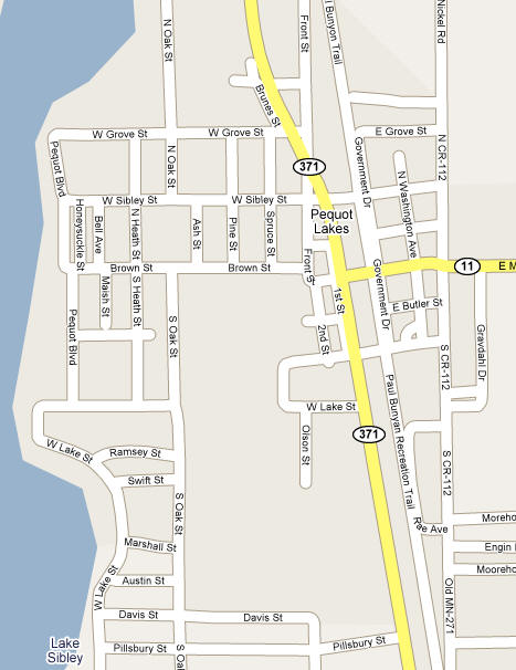 Map of Pequot Lakes Minnesota