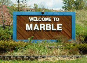 Marble Minnesota Welcome Sign