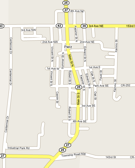 Street Map of Pierz Minnesota