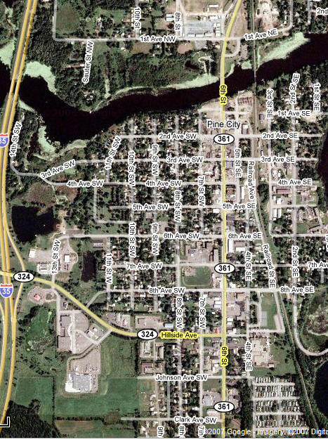 Aerial Photo of Pine City Minnesota