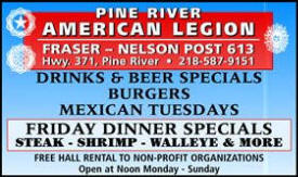 Fraser Nelson American Legion Post 613, Pine River Minnesota