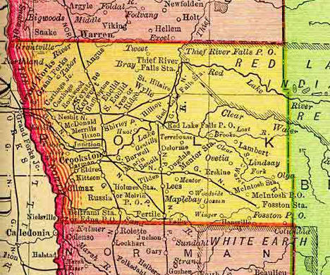 1895 Map of Polk County Minnesota