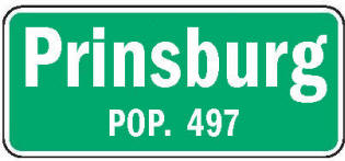 Prinsburg Minnesota population sign