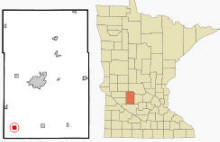 Location of Prinsburg, Minnesota