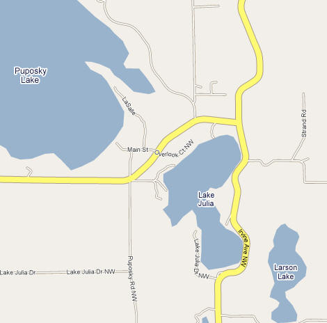 Street map of Puposky Minnesota