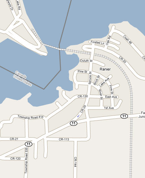 Map of Ranier Minnesota