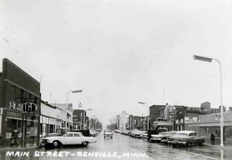 Main Street, Renville Minnesota, early 1960's
