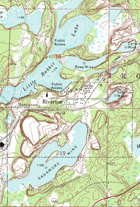 Topographic map of the Riverton Minnesota area