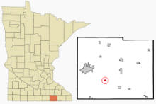 Location of Rose Creek, Minnesota