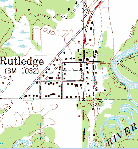 Topographic Map of Rutledge Minnesota