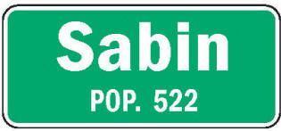 Sabin Minnesota population sign