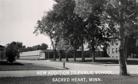 New addition to the Public School, Sacred Heart Minnesota, 1950's?