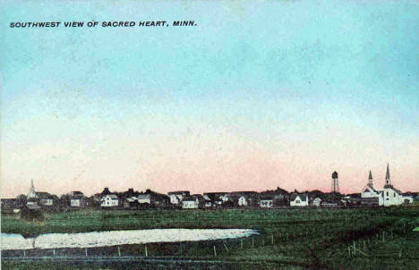 Southwest view of Sacred Heart Minnesota, 1910