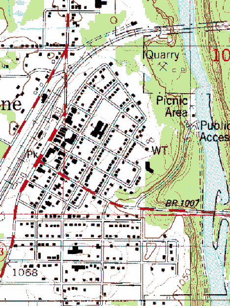 Topographic Map of Sandstone Minnesota