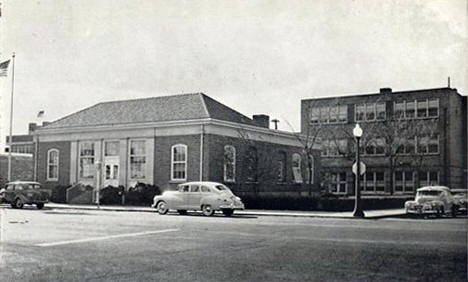Post Office and High School, Sauk Centre Minnesota, 1940's