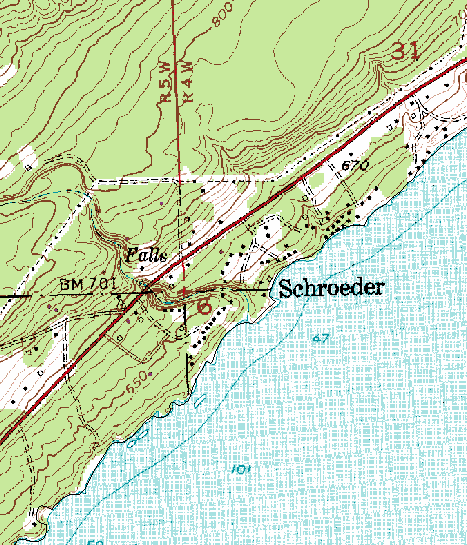 Topographic Map of the Schroeder Minnesota area
