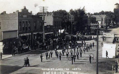 Main Street looking north, Sherburn Minnesota, 1912