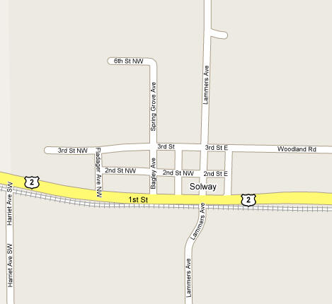 Street map of Solway Minnesota