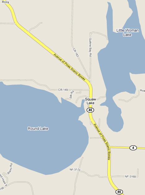 Map of the Squaw Lake Minnesota area