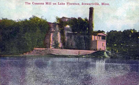 The Cussons Mill on Lake Florence, Stewartville Minnesota, 1913