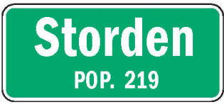 Storden Minnesota population sign