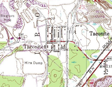 Topographic Map of Taconite Minnesota
