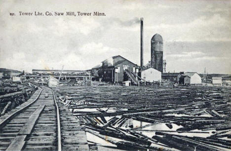 Tower Lumber Company Saw Mill, Tower Minnesota, 1908