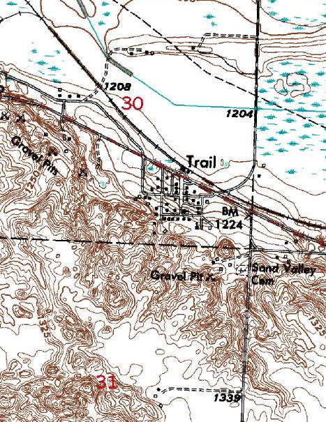 Topographic Map of the Trail Minnesota area