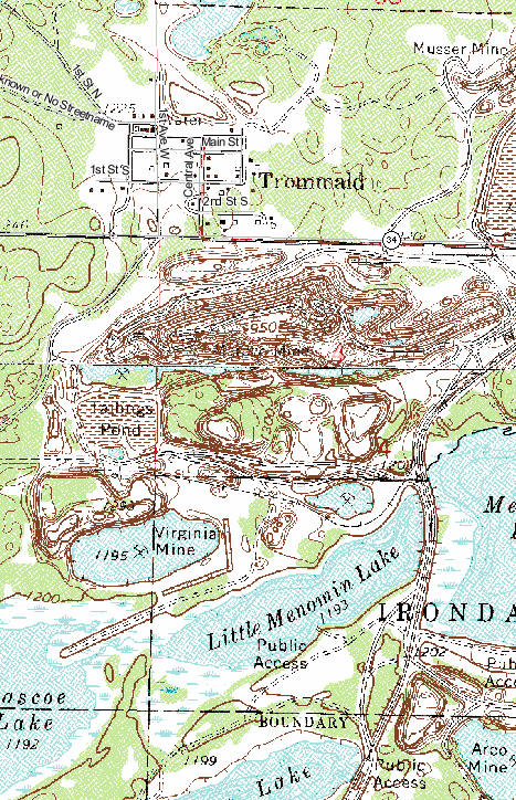 Topographic Map of the Trommald Minnesota area