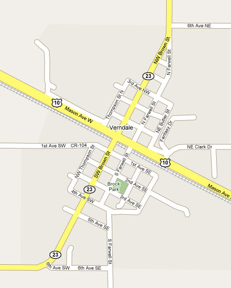 Street Map of Verndale Minnesota
