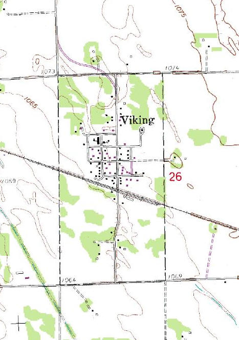 Topographic Map of the Viking Minnesota area